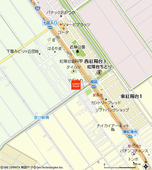 マルナカ灘崎店付近の地図
